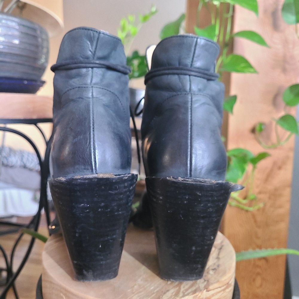 John Fluevog Prince George Black Mens High Heeled Boot Womens 8 / Mens 6 - Picture 4 of 7